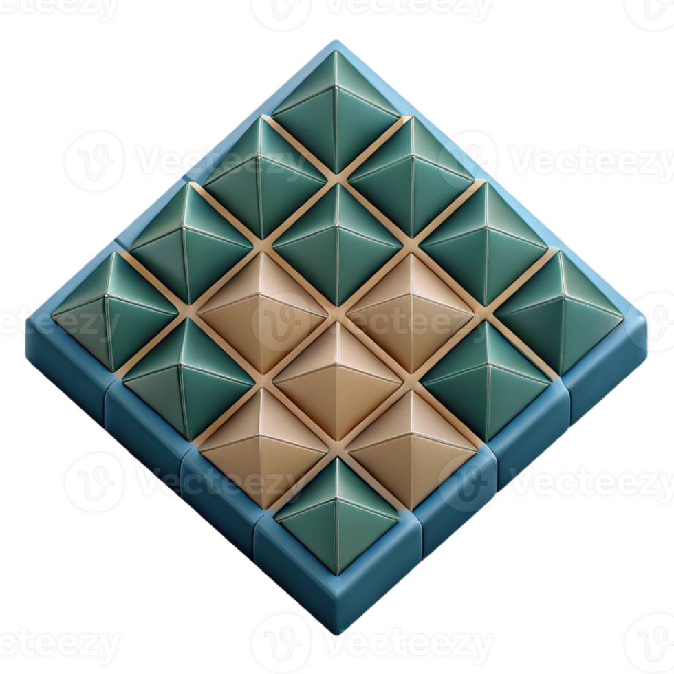 bold fascinating Mosaic pattern with squares and triangles, flat color with Scalable Design. expertly shot png