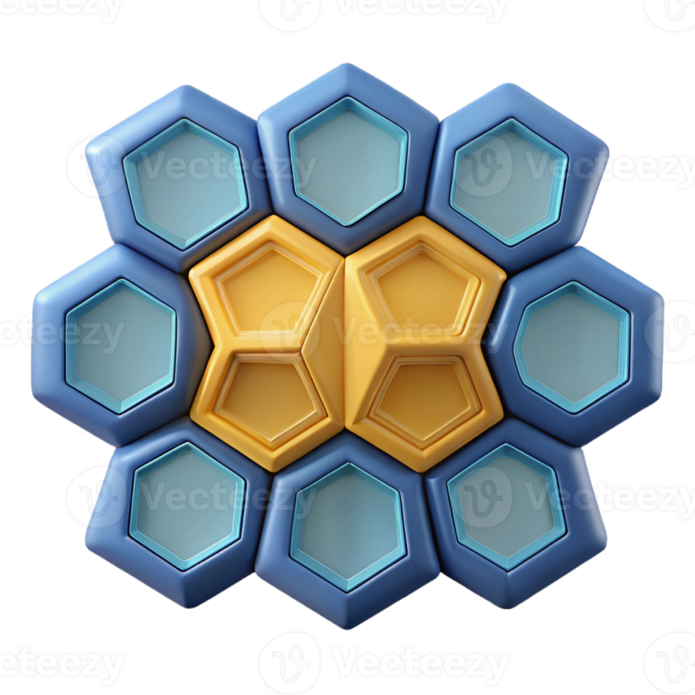 enchanting dreamy industrial Geometric pattern of hexagons. Symmetrical, flat color, crisp edges with Scalable Design. fine detail png