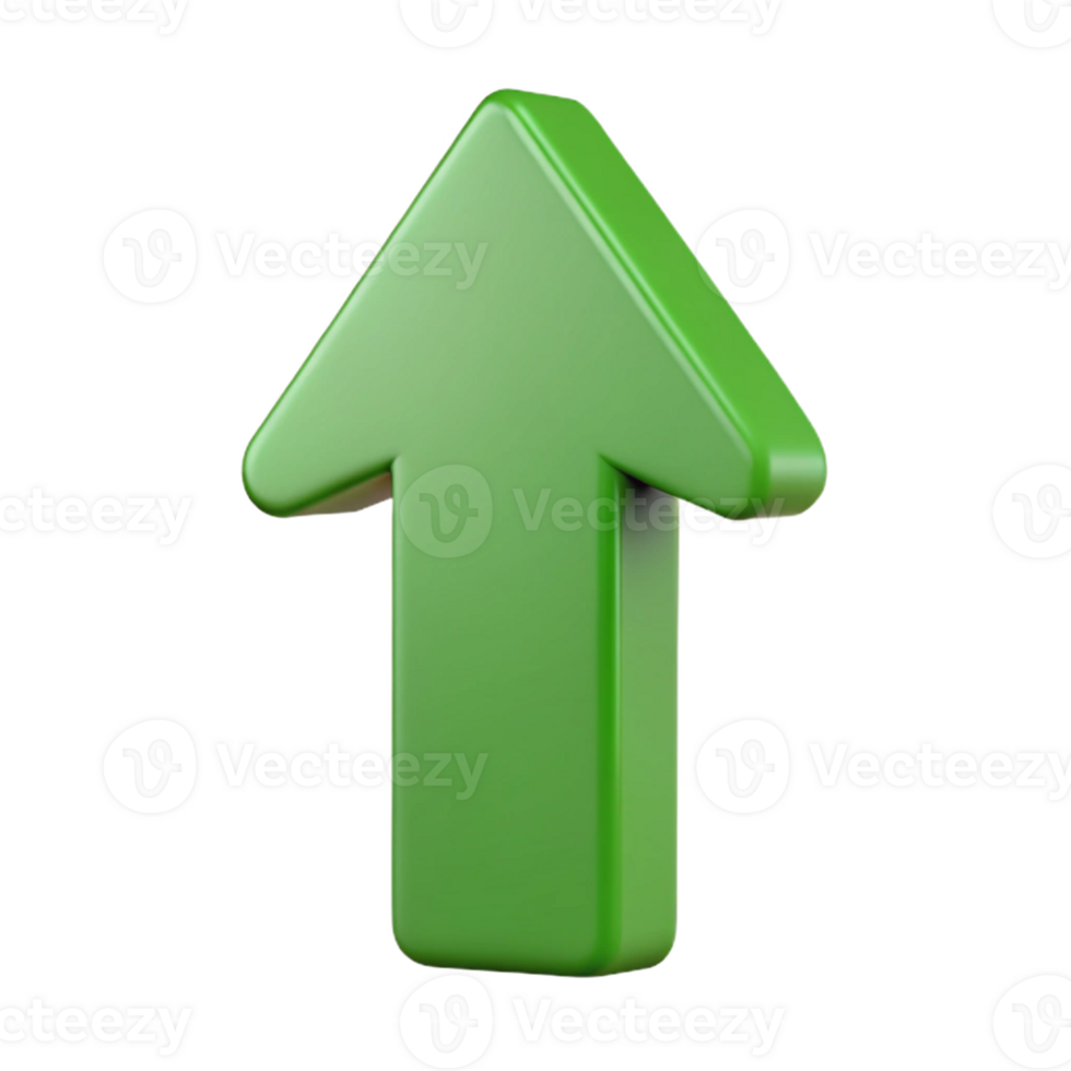 majestic reflective modern Minimalist upward arrow, clean lines, flat green with Scalable Design. crisp png