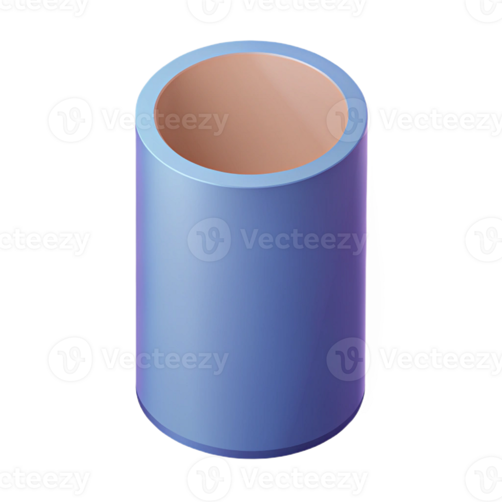 sumptuous timeless Isometric drawing of a cylinder. Crisp edges, flat color, with Scalable Design. png