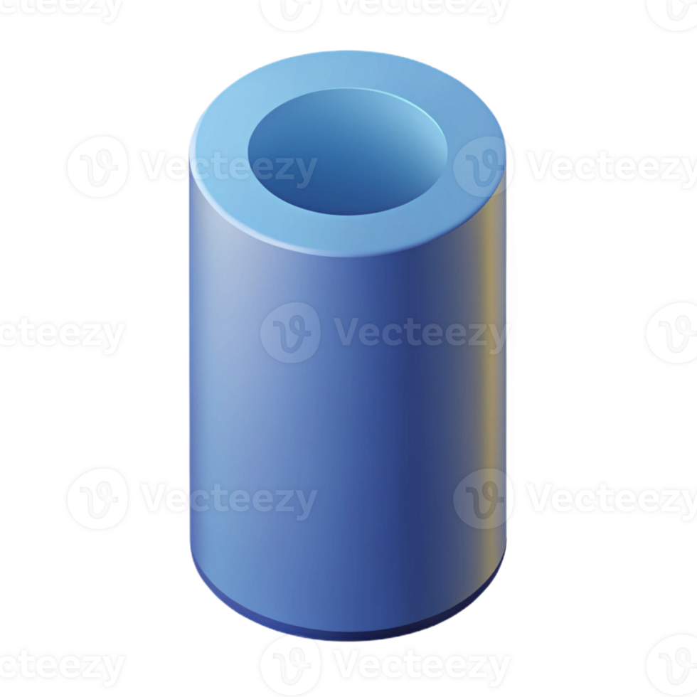 joyful splendid Isometric drawing of a cylinder. Crisp edges, flat color, with Scalable Design. authentic png