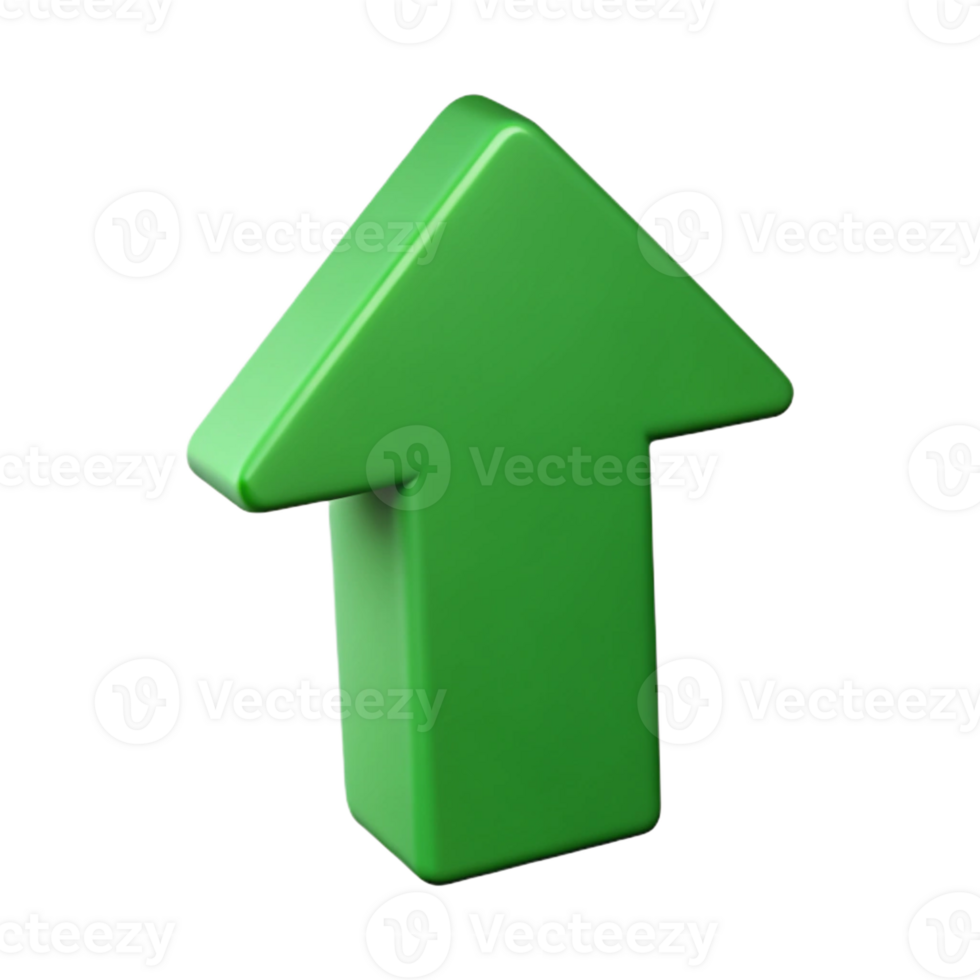 reflective beautiful Geometric arrow pointing upwards. Crisp edges and flat green color with Scalable Design. exclusive png