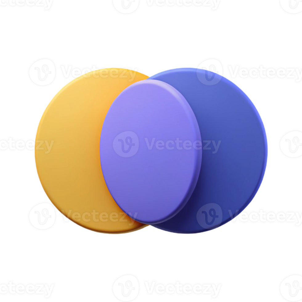 fascinating minimalist Venn diagram with two overlapping circles. Minimal design, flat color with Scalable Design. authentic png