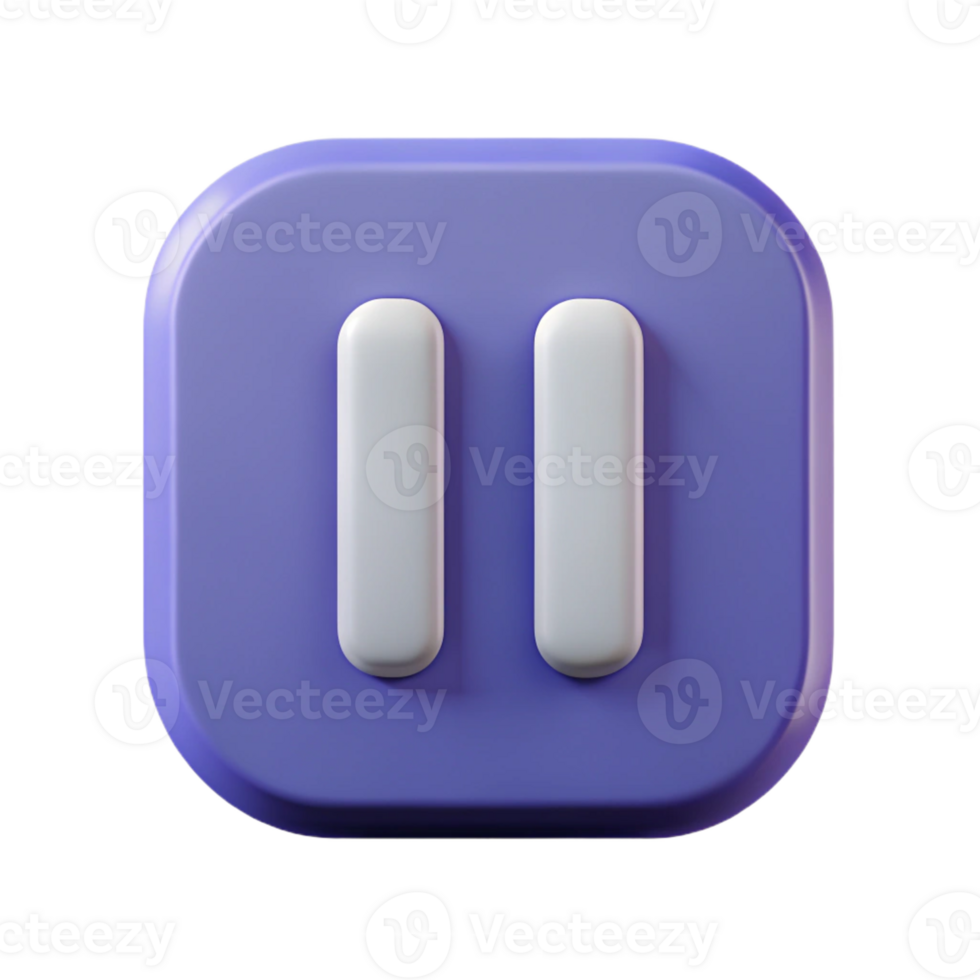 rare impressionist Pause button icon with two vertical bars. Clean lines, flat color, symmetrical with Scalable Design. luxury png