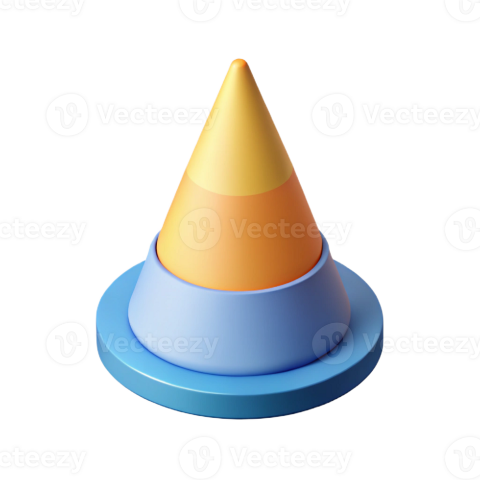 procurados rústico isométrico Visão do uma cone. escalável, mínimo, peso único acidente vascular encefálico com escalável Projeto. nível superior png