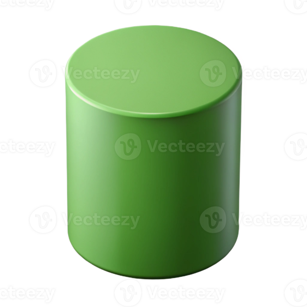 standout creative Geometric cylinder, clean lines, flat green with Scalable Design. genuine png