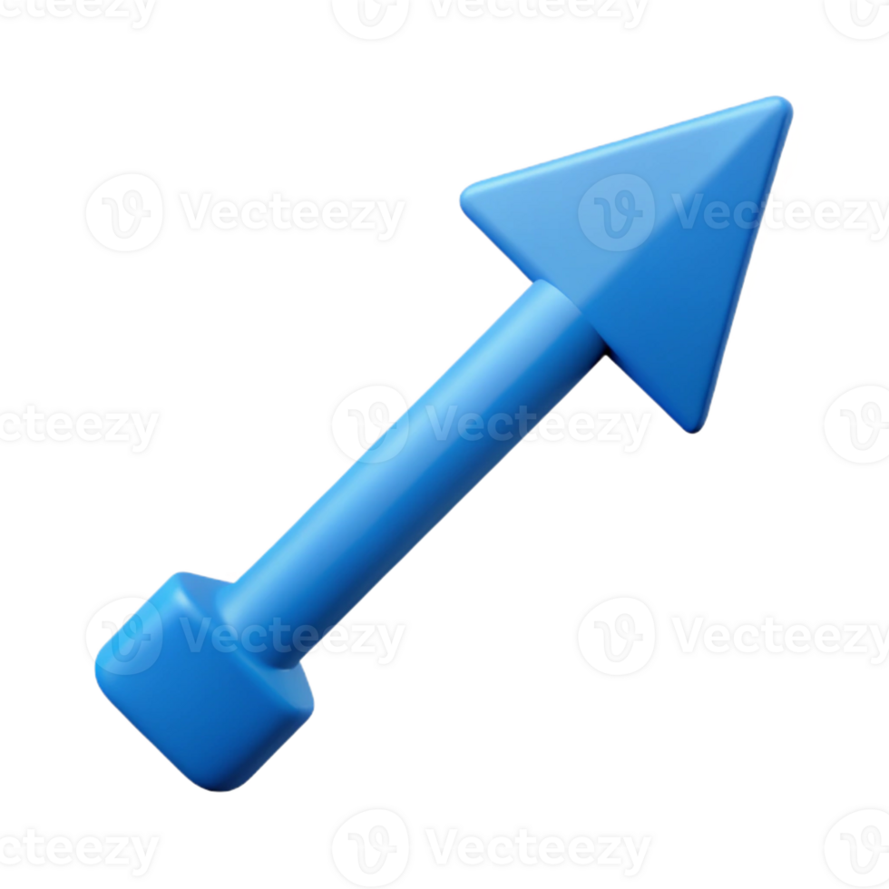 elegant classic Minimal symmetrical arrow, single-weight stroke, flat blue with Scalable Design. genuine png