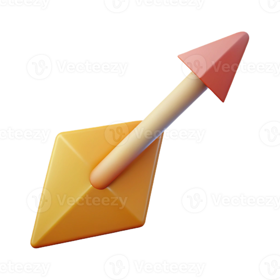 majestic traditional Geometric, flat color illustration of an arrow with crisp edges with Scalable Design. sharp png