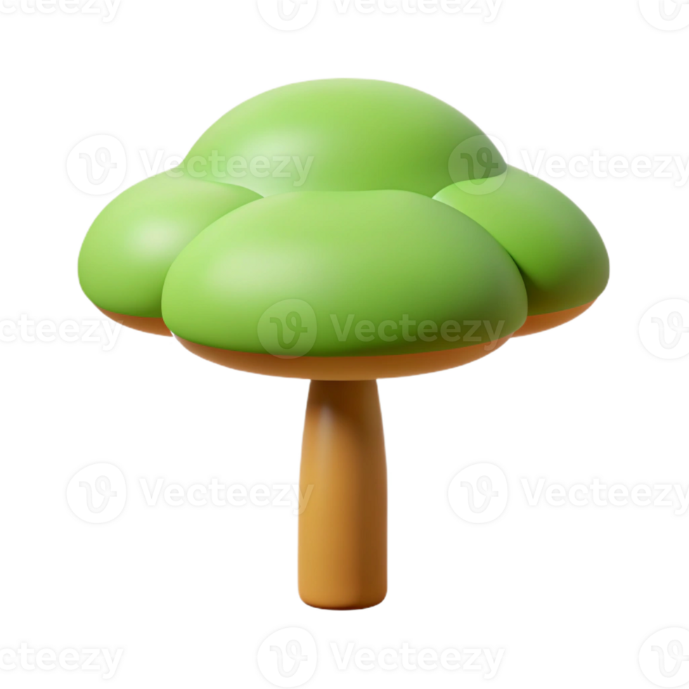 dynamic sumptuous Flat color tree icon with circular canopy. Minimal design, clean lines. Symmetrical with Scalable Design. professional png