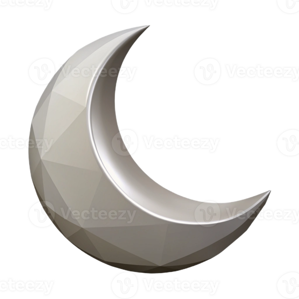 breathtaking whimsical coastal Geometric crescent moon with crisp edges. Flat silver color. FORMAT with Scalable Design. premium png