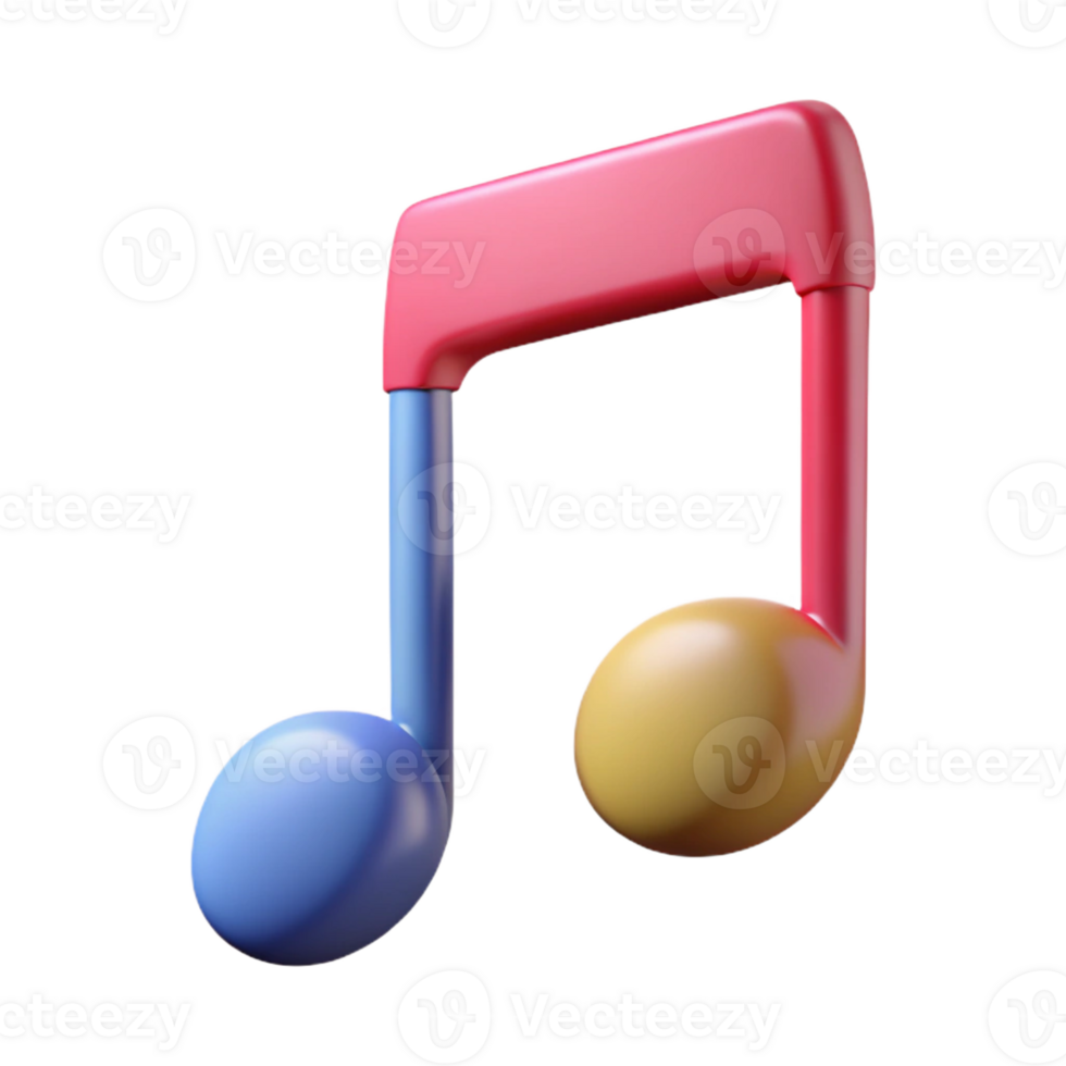 romantic exquisite Musical note with a stem. Crisp edges, symmetrical, flat color design with Scalable Design. premium png