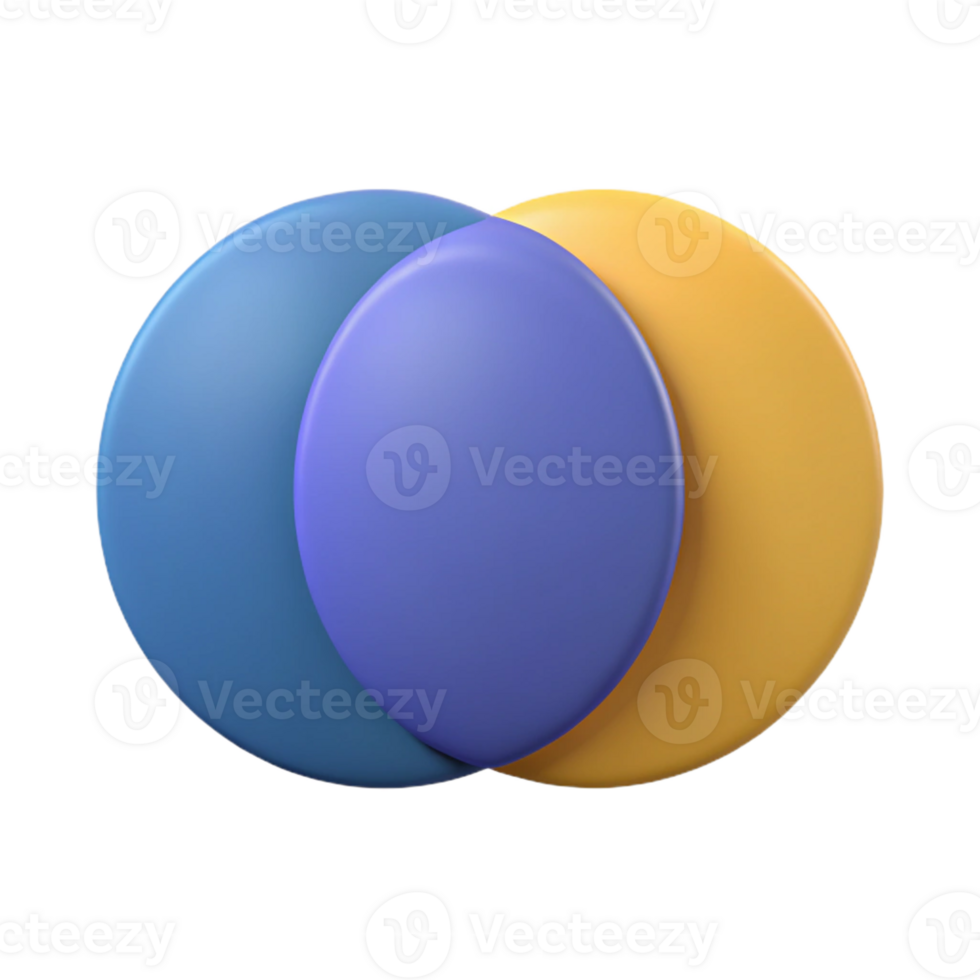 stunning elegant Venn diagram with two overlapping circles. Crisp edges, solid colors, symmetrical with Scalable Design. perfect clarity png