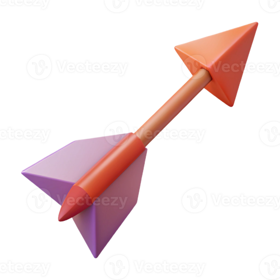fascinating distinguished Geometric, flat color illustration of an arrow with crisp edges with Scalable Design. png