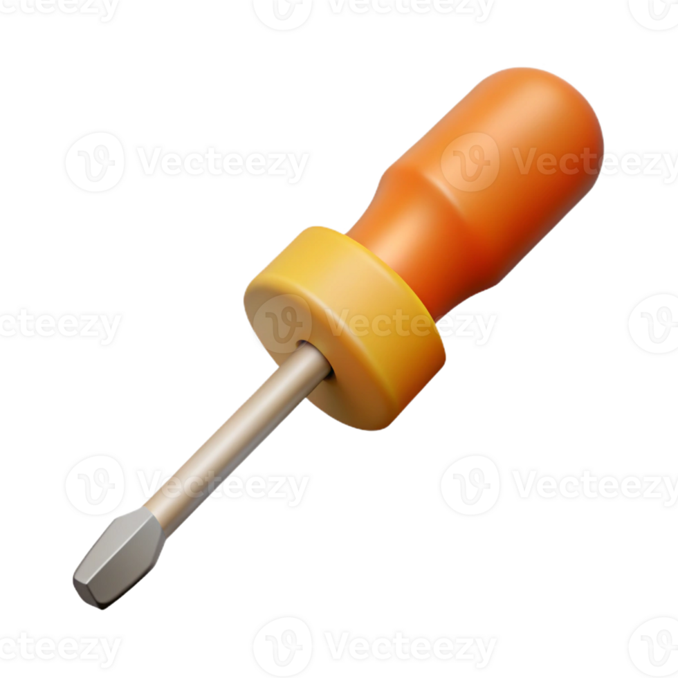 alluring mysterious contemporary Minimalist drawing of a screwdriver. Flat color, crisp edges, with Scalable Design. precision png