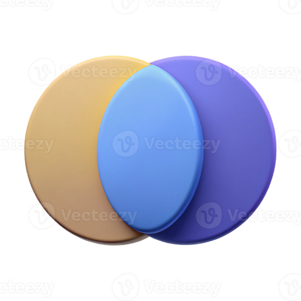 sought-after nordic Venn diagram with two circles, sharp edges, single-weight stroke. Flat color, with Scalable Design. handcrafted png