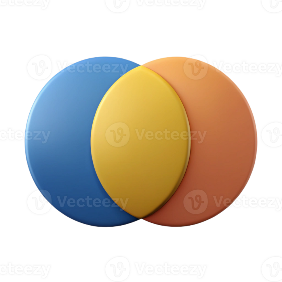 deslumbrante quintessencial Venn diagrama com dois sobreposição círculos. mínimo projeto, peso único AVC, plano cor com escalável Projeto. png