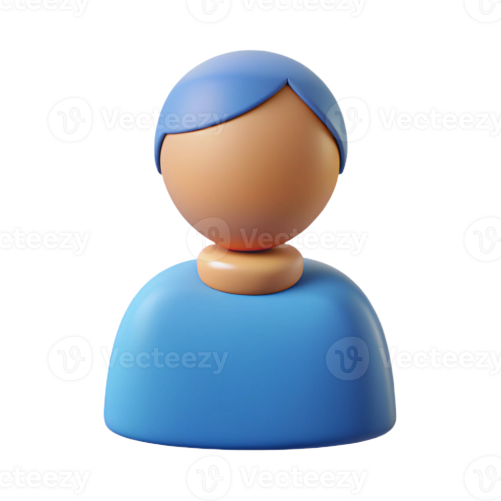 sumptuous surreal Person icon representing a user or individual. Symmetrical, flat color, with Scalable Design. original png