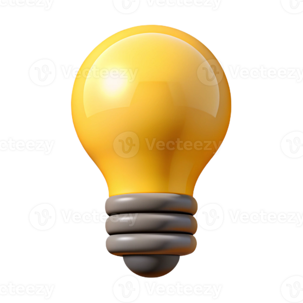 radiant futuristic Minimalist lightbulb icon with crisp edges and a flat yellow color. with Scalable Design. high quality png