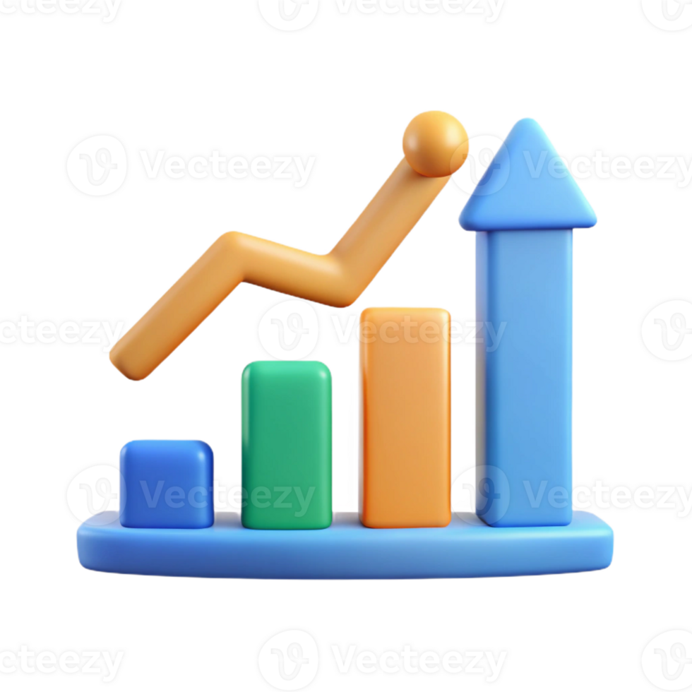 splendid iconic Upward trending arrow chart with three data points. Clean lines, flat color, minimal design with Scalable Design. png