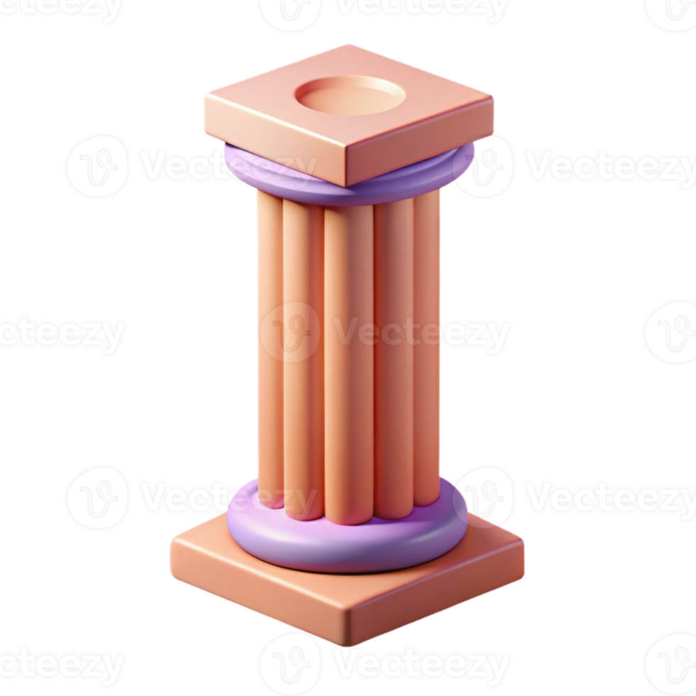 enchanting artistic A column of geometric shapes, flat color, clean lines. Minimal, with Scalable Design. studio quality png