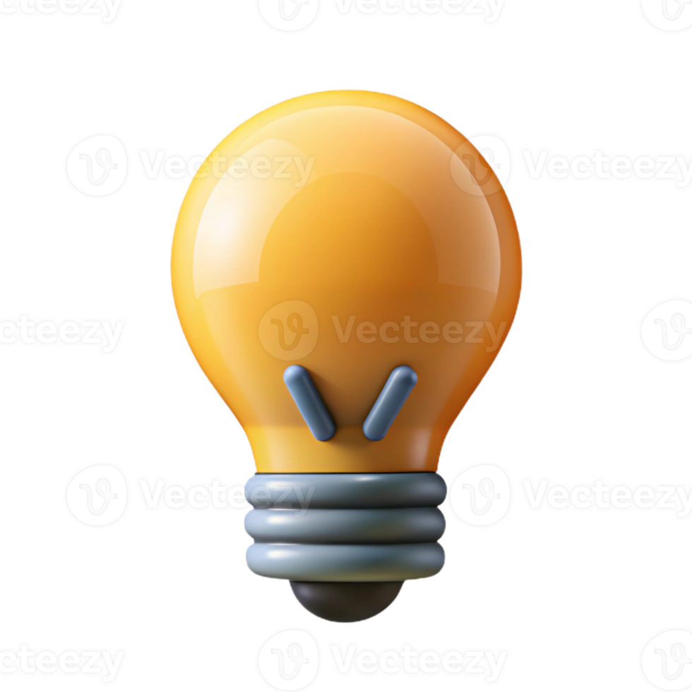 elegant playful artistic Lightbulb icon representing idea or innovation. Crisp edges, flat color, minimal design with Scalable Design. luxury png