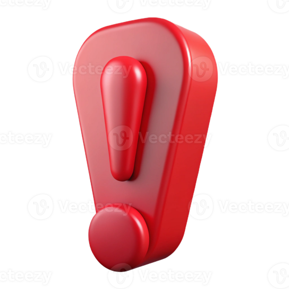radiant passionate surreal Crisp edges define a scalable exclamation mark in scarlet. Clean lines with Scalable Design. 4K png