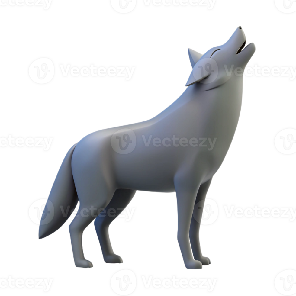 magnificent traditional Silhouette of a howling wolf. Clean lines, minimal design, flat color with Scalable Design. top-tier png