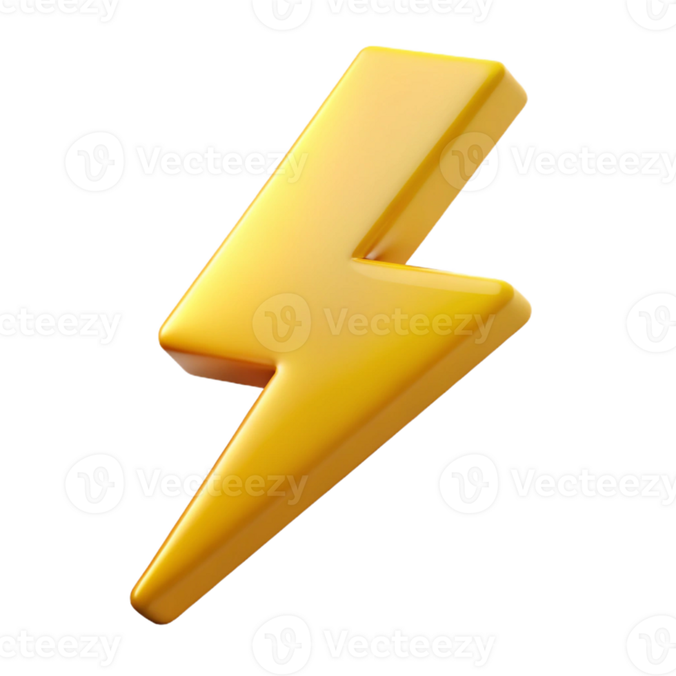reflective sumptuous Abstract, scalable lightning bolt. Clean lines, flat color with Scalable Design. expertly shot png