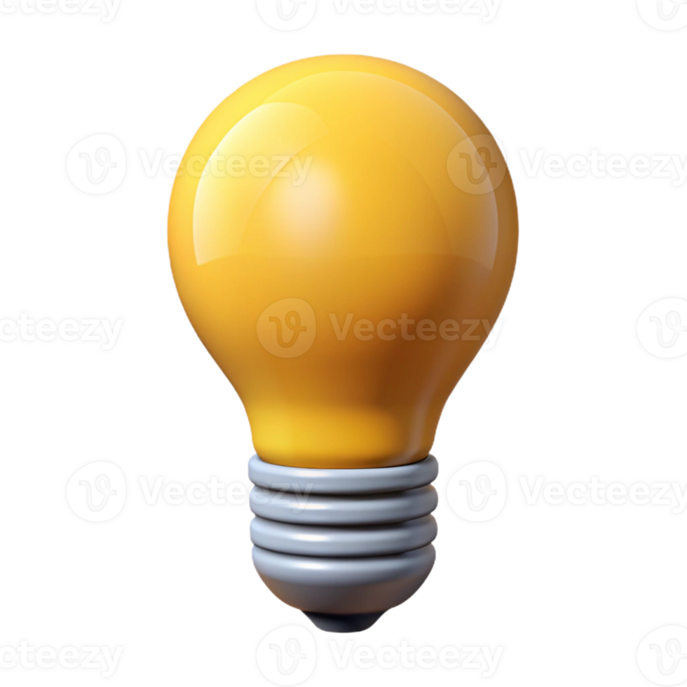 bold magnificent Lightbulb. Clean lines, minimal, symmetrical with Scalable Design. expertly shot png