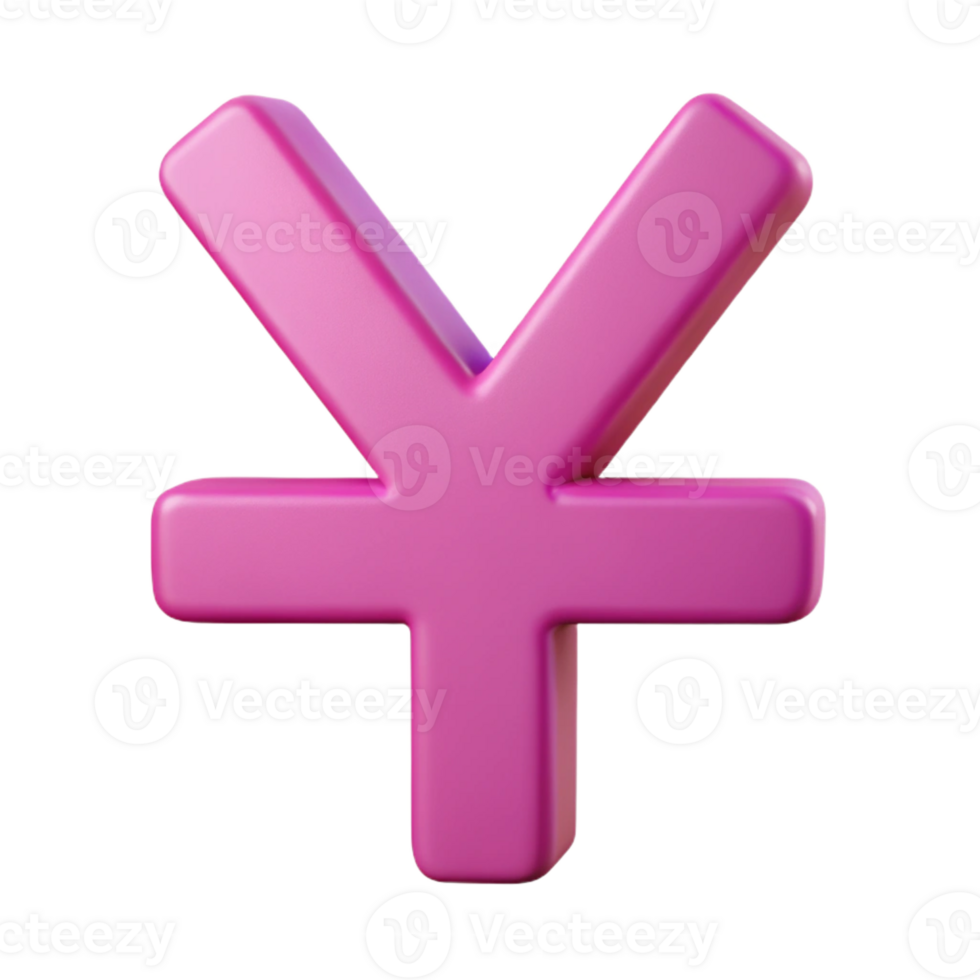 glorious urban Minimal, flat magenta yen symbol. Sharp edges, with Scalable Design. detailed png