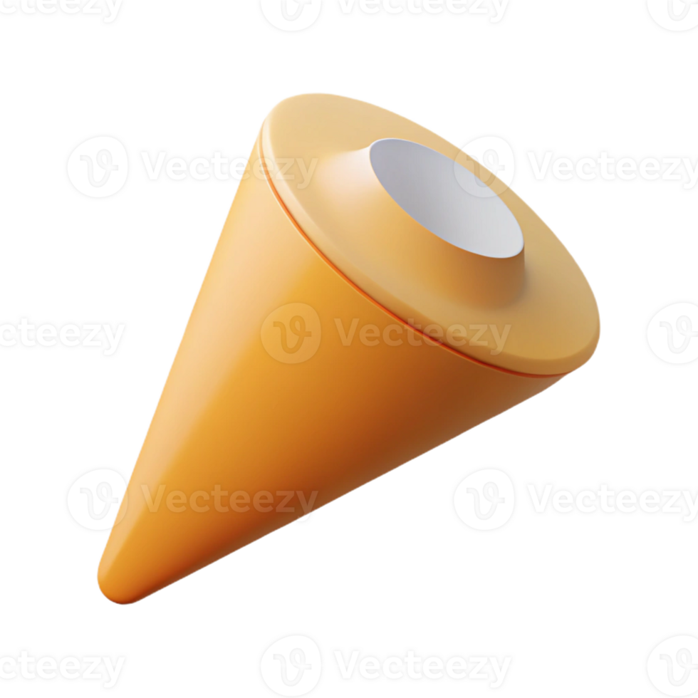 reflective radiant Isometric projection of a cone. Crisp edges, minimal, single-weight stroke with Scalable Design. authentic png