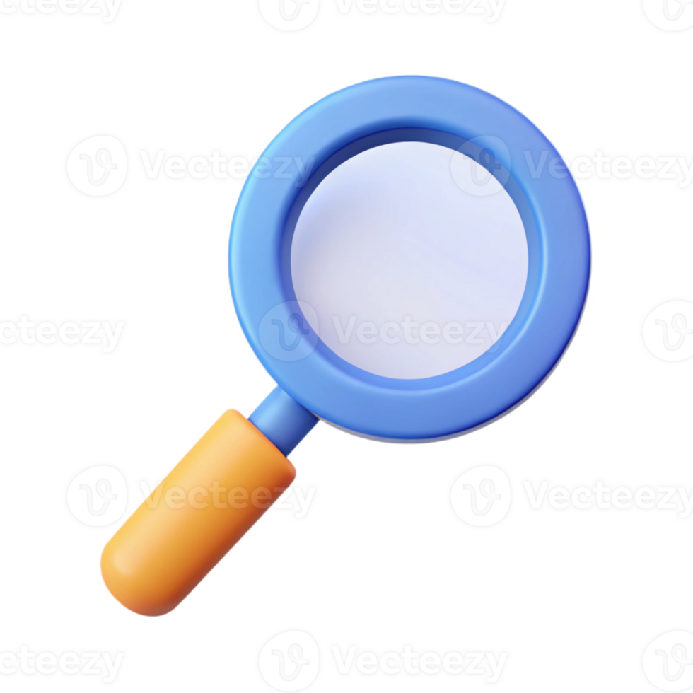vibrant geometric A minimalist magnifying glass icon. Clean lines, flat color, crisp edges with Scalable Design. high resolution png