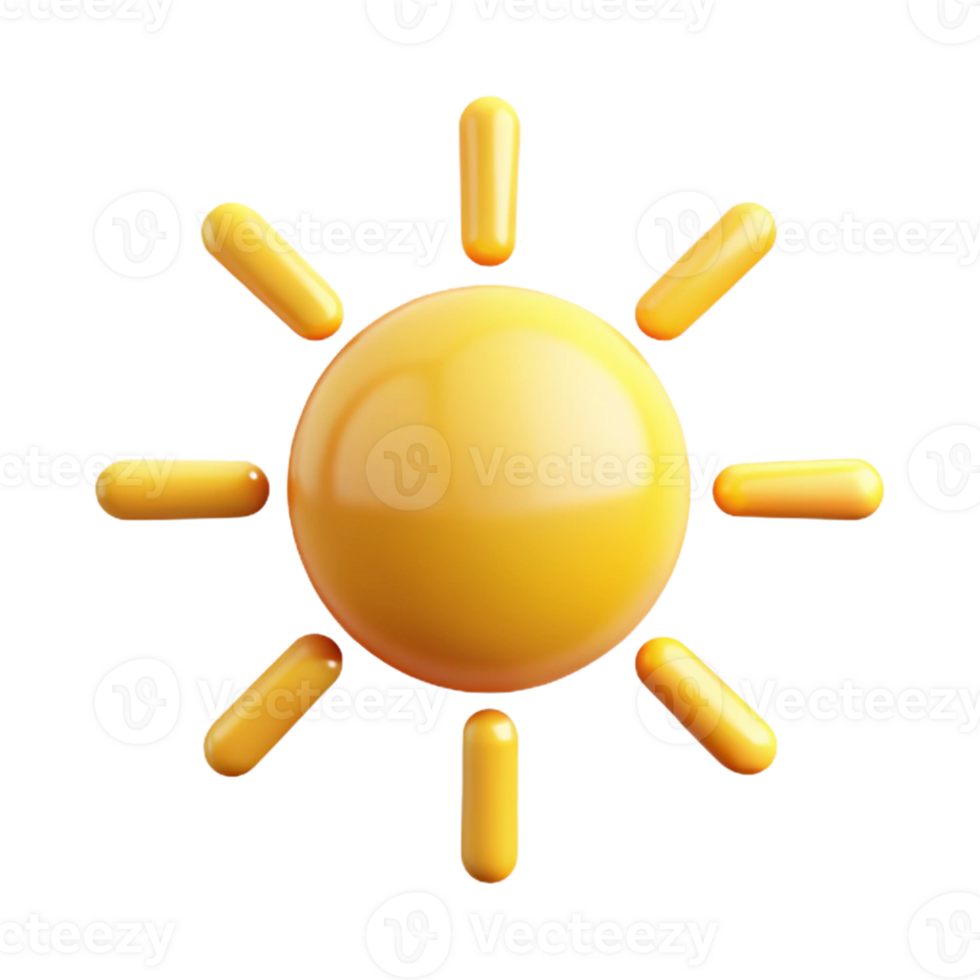 wonderful joyful abstract Minimalist sun icon with straight rays. Crisp edges, flat color, single-weight stroke with Scalable Design. 8K png