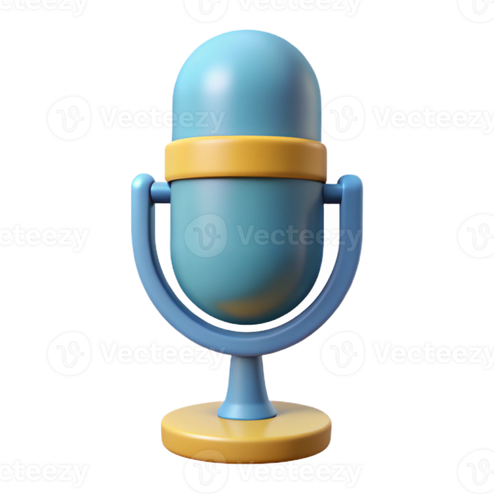 playful impressive Pictogram of a microphone. Flat color, single-weight stroke, minimal with Scalable Design. high quality png