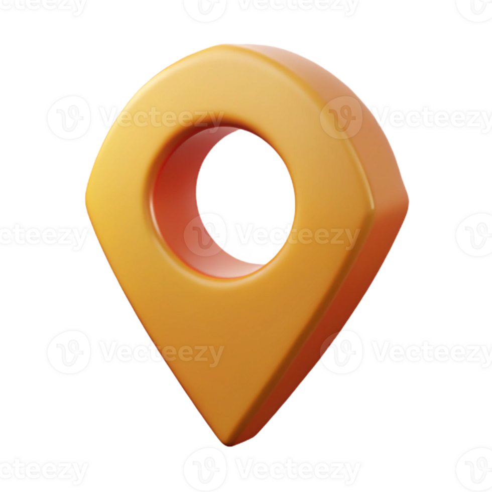 memorable mid-century A geometric location pin icon. Teardrop shape. Flat color, single-weight stroke with Scalable Design. luxury png