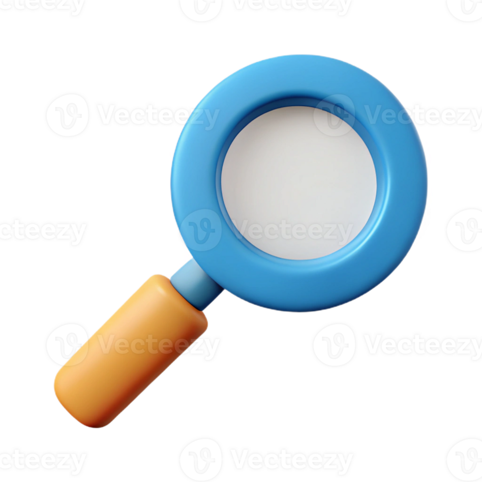 gorgeous romantic baroque Minimal, flat color design of a magnifying glass. Sharp edges, single-weight stroke with Scalable Design. premium png