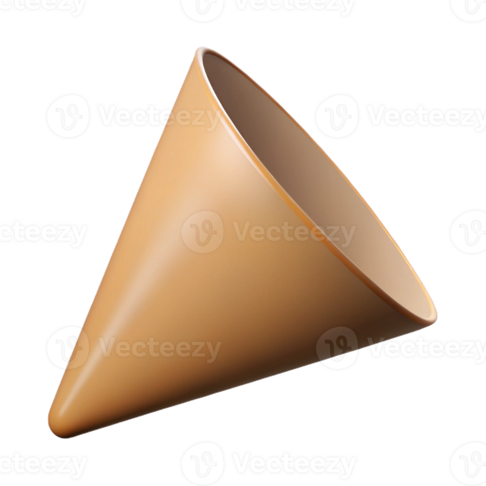 rare avant-garde Geometric silhouette of a cone. Crisp edges, single-weight stroke, with Scalable Design. sharp png