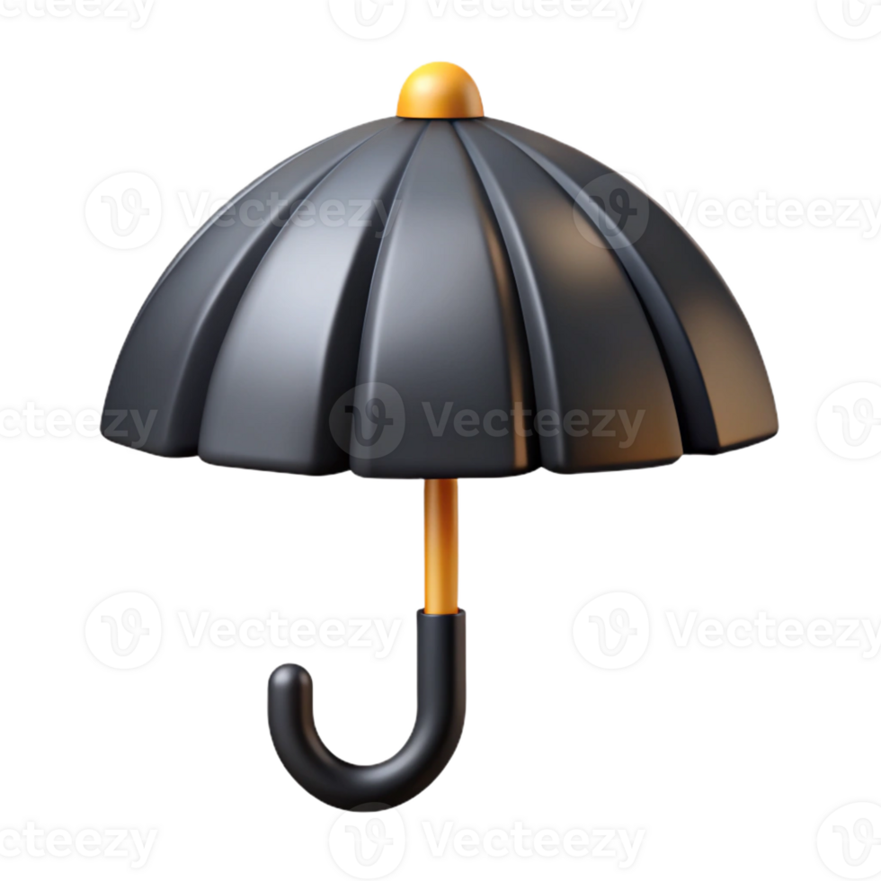 ethereal gorgeous Minimalist umbrella icon with crisp edges and a flat black color. with Scalable Design. 4K png