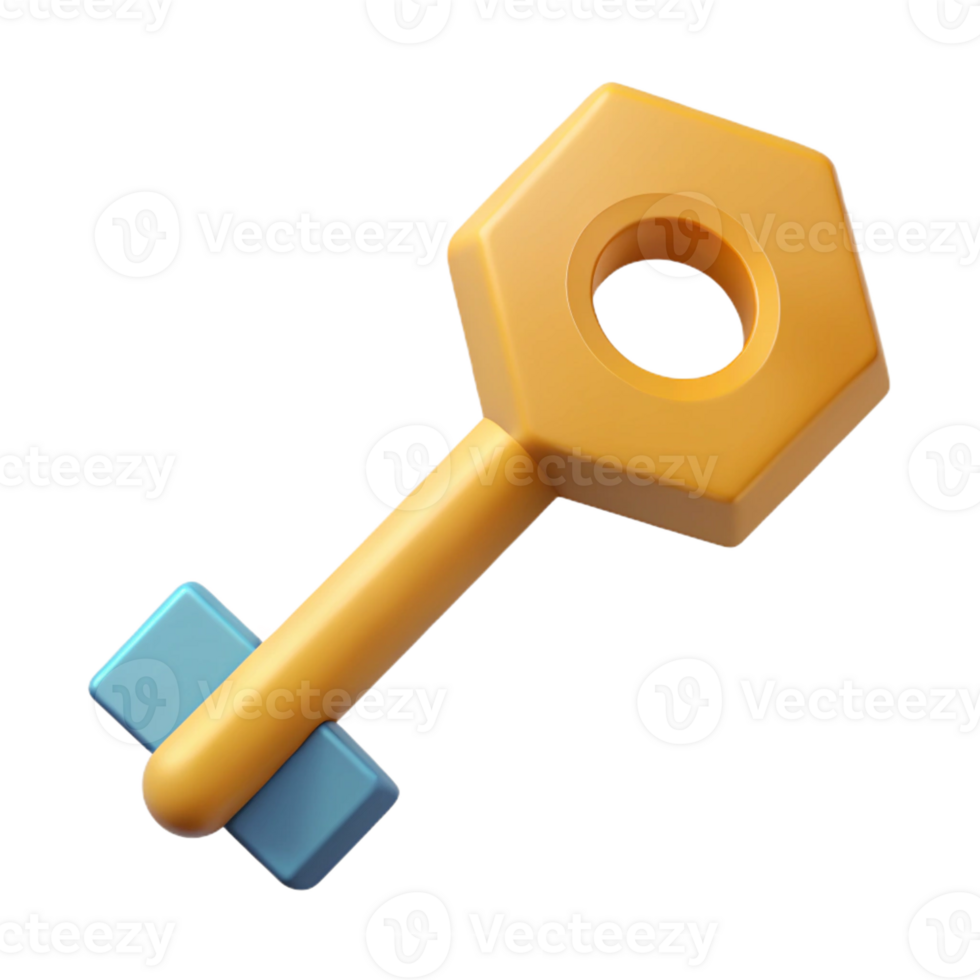 nostalgic beautiful Geometric representation of a key. Minimal design, flat color with Scalable Design. sharp png