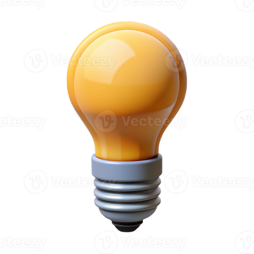 impressive distinctive Monoline lightbulb with clean lines. Flat color, with Scalable Design. png