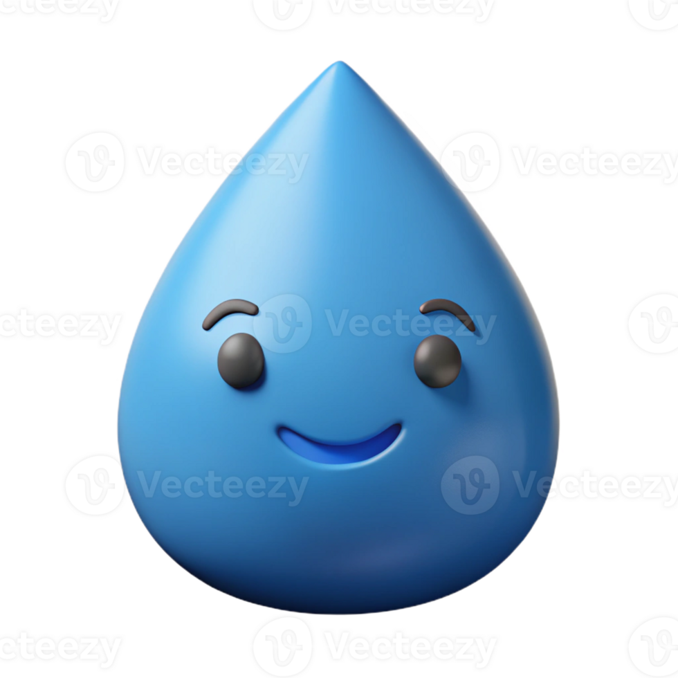 dreamy hypnotic Teardrop-shaped character with a simple smile. Flat color, crisp edges, with Scalable Design. flawless png