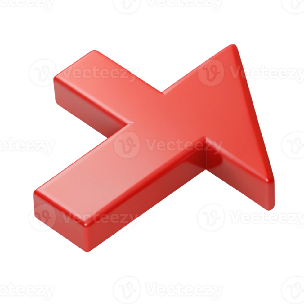 nostalgic impressive Symmetrical isometric arrow, minimal design, red with Scalable Design. museum quality png