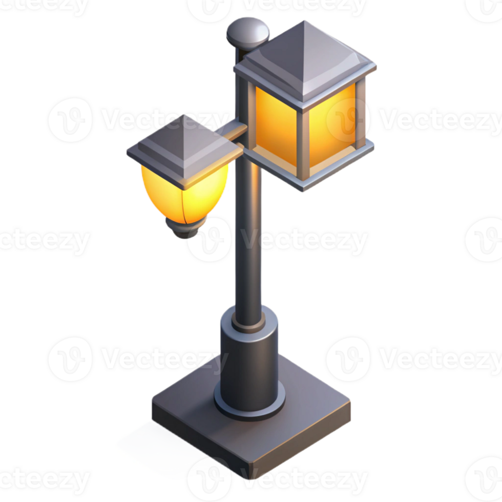 wonderful sought-after Isometric street light, single-weight stroke, clean lines, with Scalable Design. png