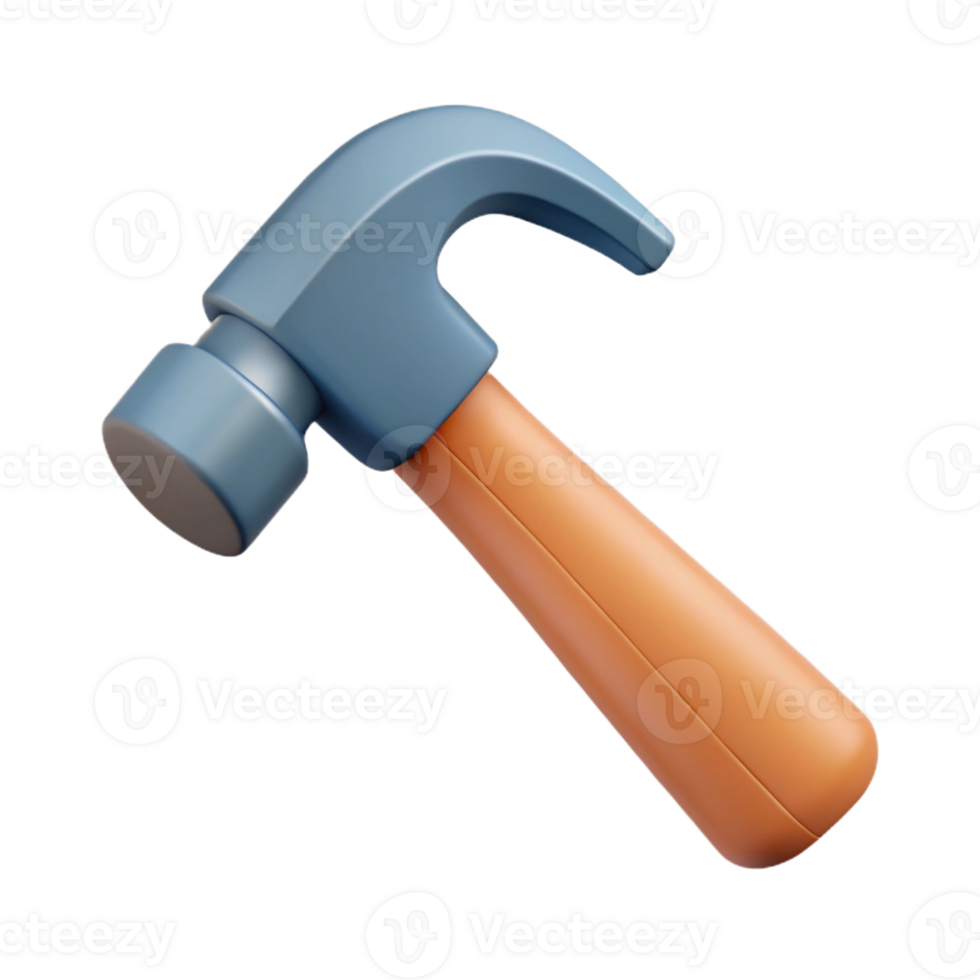 coveted surreal Minimalist drawing of a hammer. Flat color, crisp edges, with Scalable Design. precision png