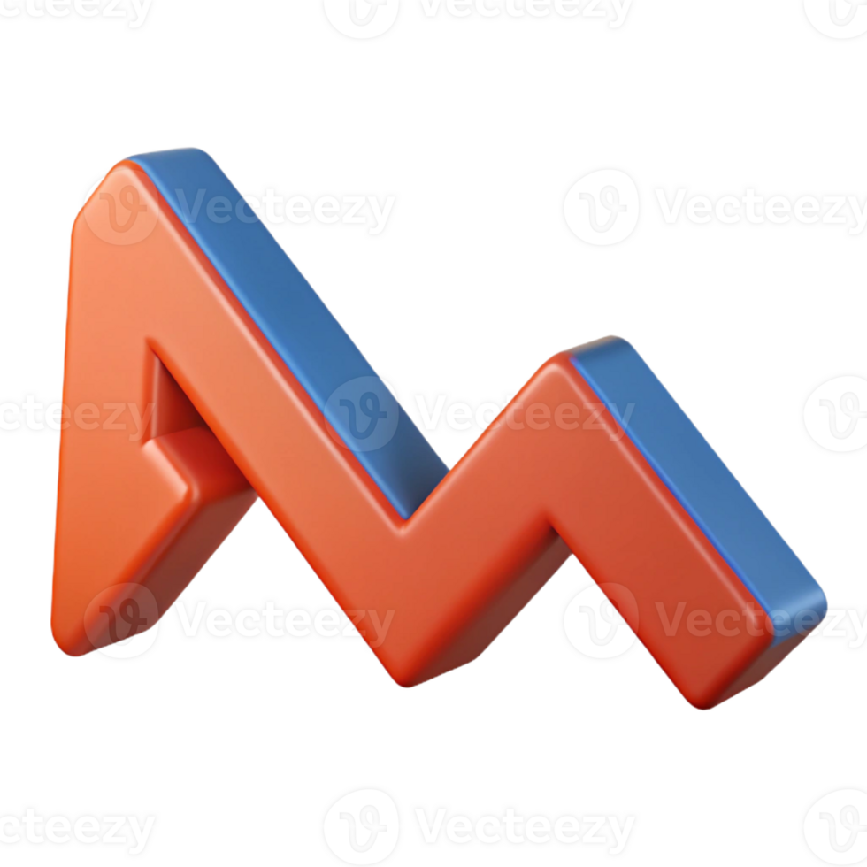 exemplary bohemian Downward trending arrow graph. Clean lines, crisp edges, flat color with Scalable Design. expertly shot png
