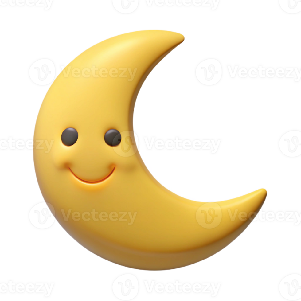 striking coveted Smiling crescent moon character with pointed tips. Clean lines, flat color, minimal design with Scalable Design. png