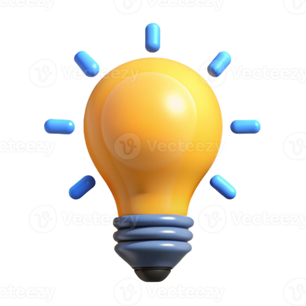 glorious exceptional A stylized lightbulb icon. Clean lines, flat color, with Scalable Design. png