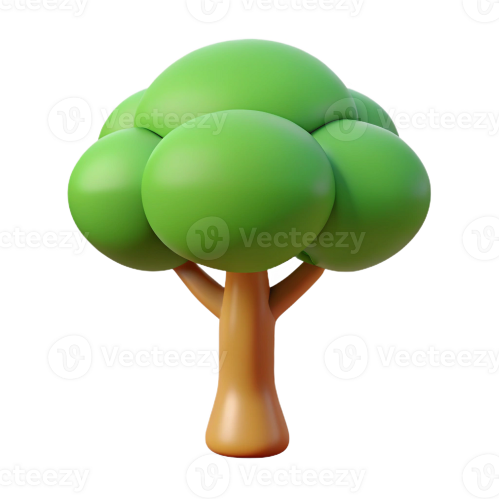 bold radiant A stylized tree with a circular canopy and straight trunk. Minimal design, flat color. with Scalable Design. professional png