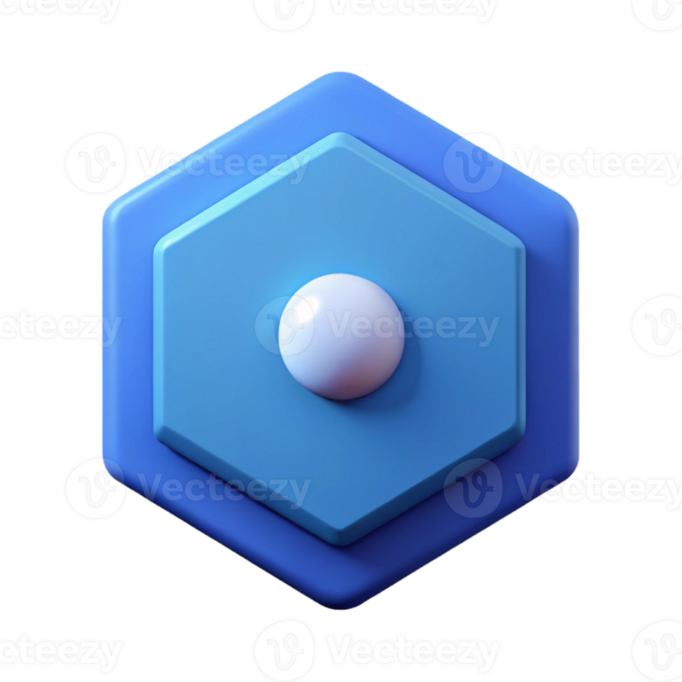 dreamy impressive Hexagonal character with a single central dot. Crisp edges, flat color, minimal with Scalable Design. museum quality png