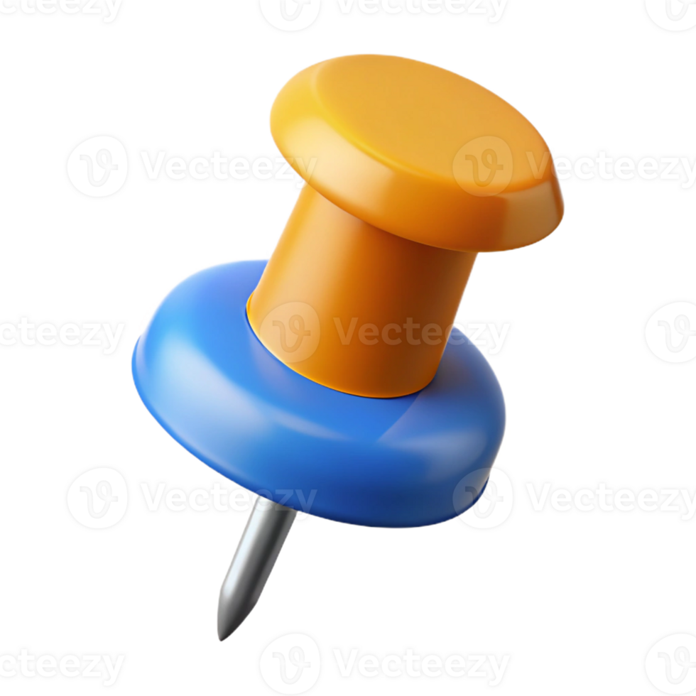 iconic abstract Minimal silhouette of a pushpin. Clean lines, flat color, with Scalable Design. 4K png